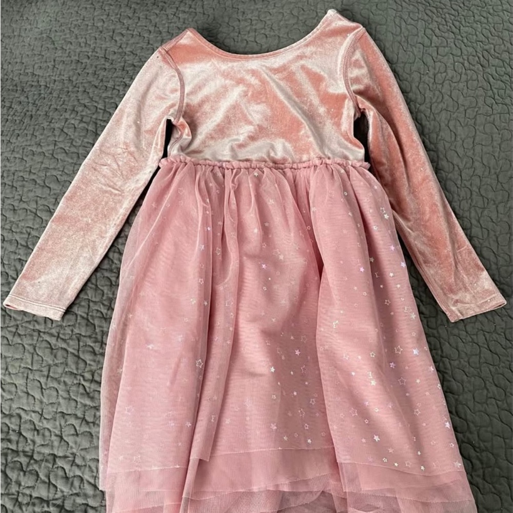 Cat & Jack Long Sleeve Velvet Top Tulle Dress (Size S)